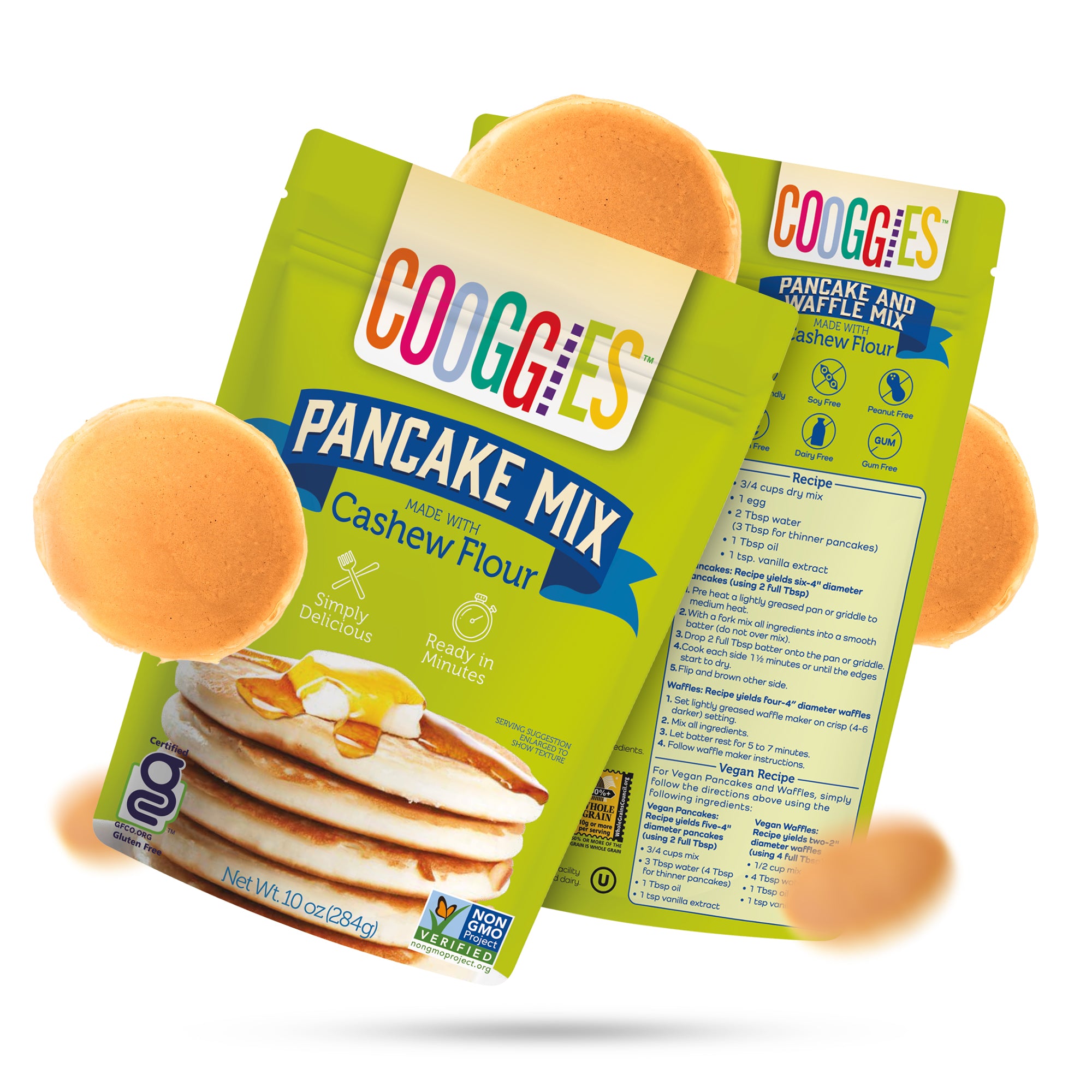 Cooggies Gluten Free Pancake & Waffle Mix. Vegan Friendly. Organic Cashew Flour. 10 oz., Size: 10oz